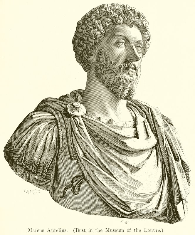 Marcus Aurelius. (Busta v muzeu v Louvru) od English School