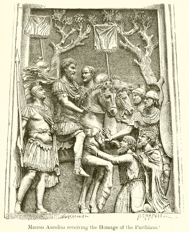 Marcus Aurelius přijímající poctu Parthů od English School