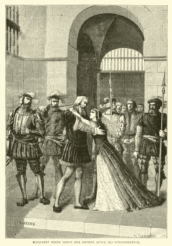 Margaret Roper se po jeho odsouzení setkává se svým otcem od English School