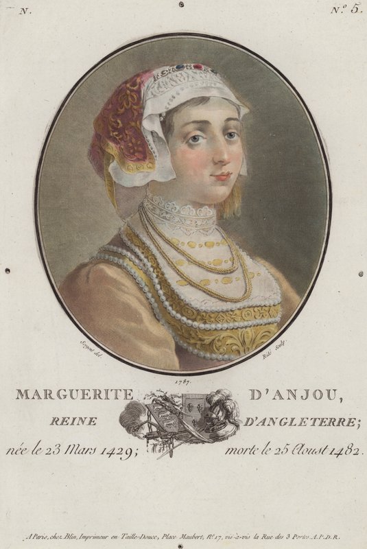Markéta z Anjou, královna choť anglického krále Jindřicha VI. (barevná rytina) od English School