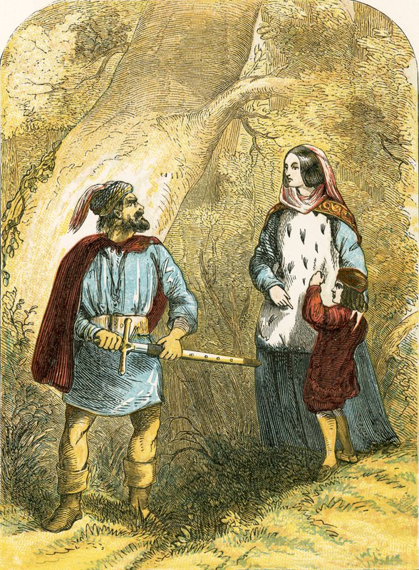 Markéta z Anjou a její syn se setkávají s lupičem v lese od English School