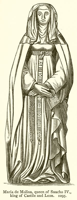 Maria de Molina, královna Sancho IV, král Kastilie a Leónu. 1295 od English School