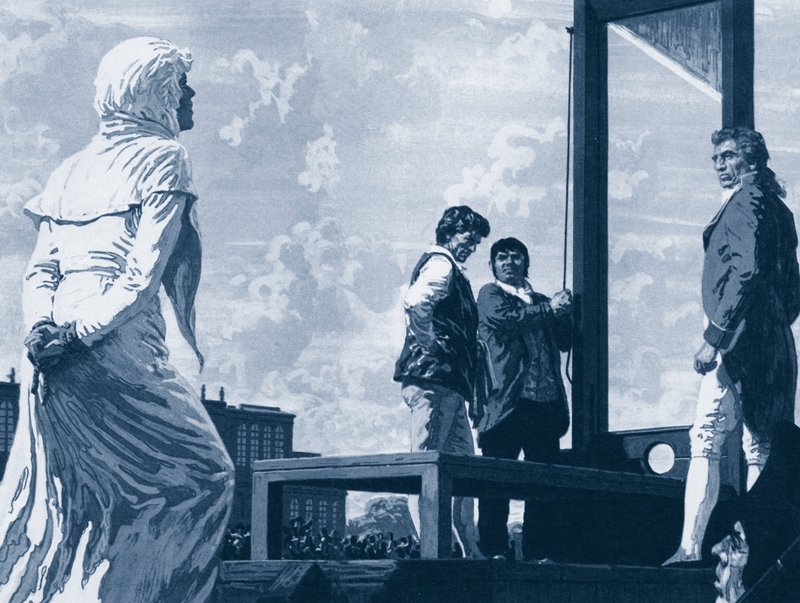 Marie Antoinetta se blíží ke gilotině od English School