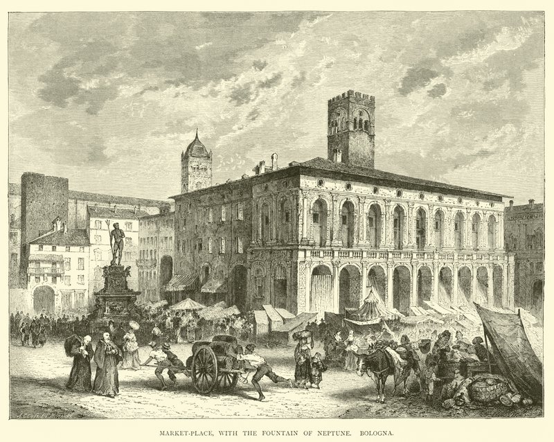 Tržiště s Neptunovou fontánou, Bologna od English School
