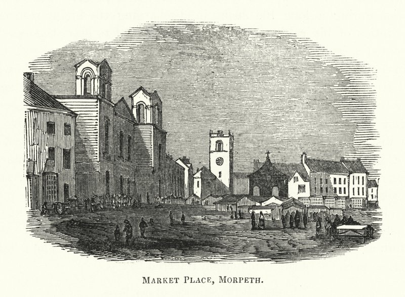Market Place, Morpeth (rytina) od English School