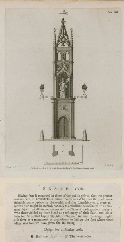 Market cross, Smithfield od English School