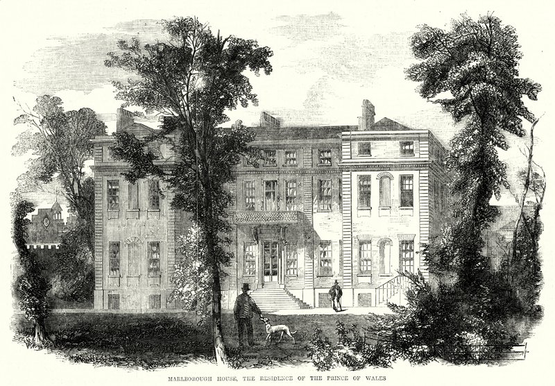Marlborough House, rezidence prince z Walesu (rytina) od English School