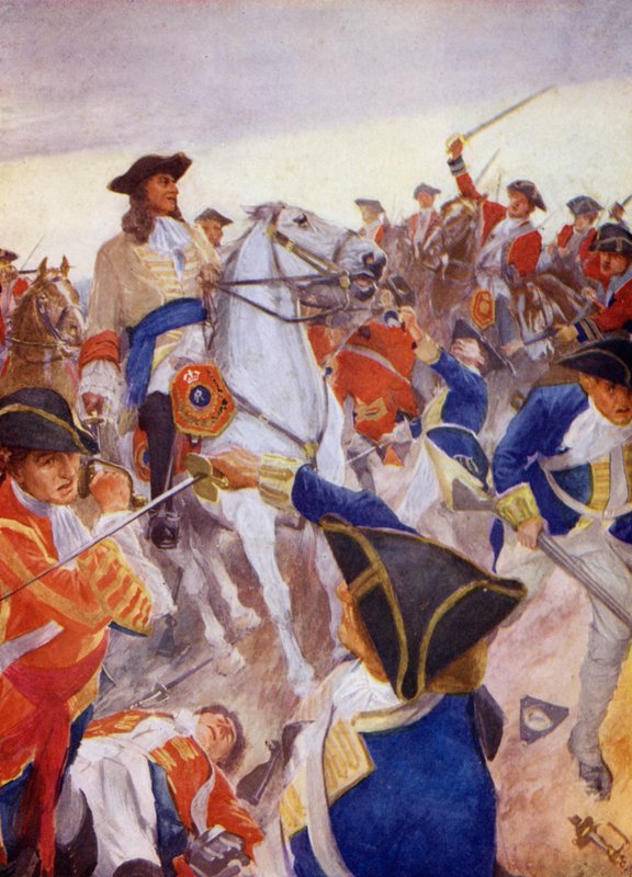 Marlborough v ohrožení (barevná litografie) od English School
