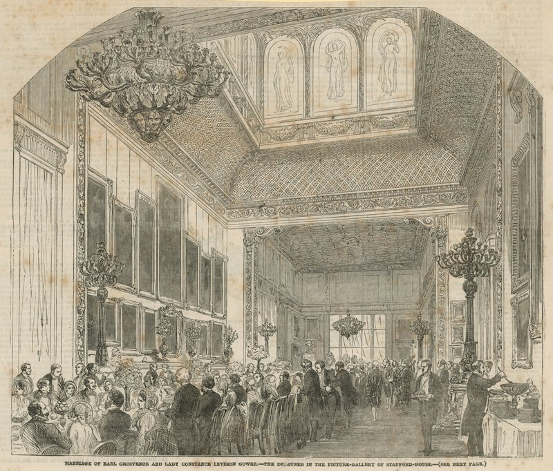 Sňatek hraběte Grosvenora a lady Constance Leveson Gowerové od English School