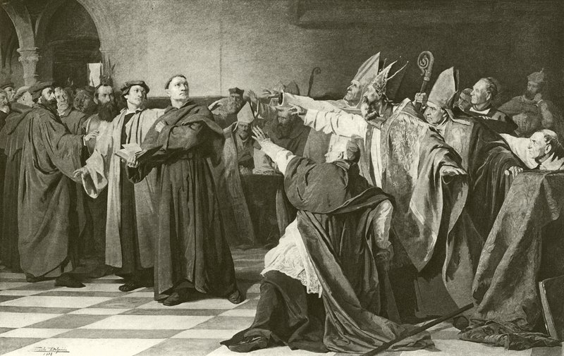 Martin Luther před Wormským koncilem (hlubotisk) od English School