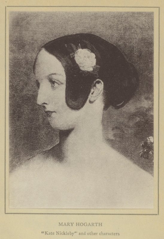 Mary Hogarth, Kate Nickleby a další postavy (litografie) od English School