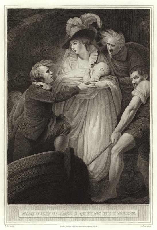 Mary Queen of James II Opuštění království od English School