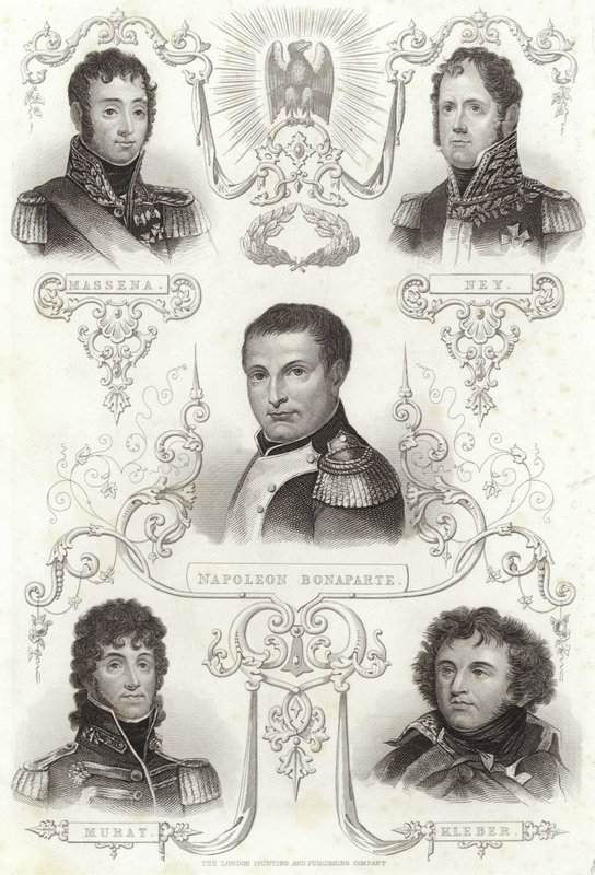 Massena, Ney, Napoleon Bonaparte, Murat a Kleber od English School