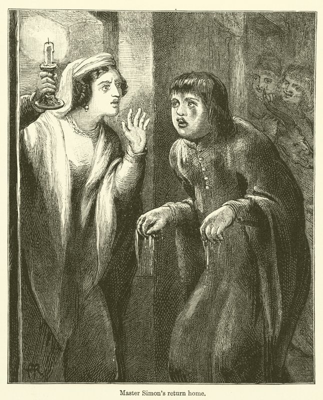 Návrat mistra Simona domů (rytina) od English School