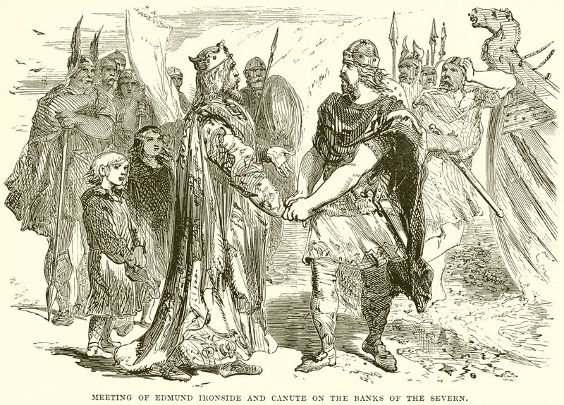Setkání Edmunda Ironside a Canute na břehu Severnu od English School