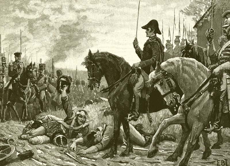 Setkání Wellingtona a Bluchera po bitvě u Waterloo od English School