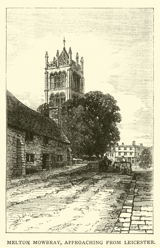 Melton Mowbray, blížící se z Leicesteru od English School