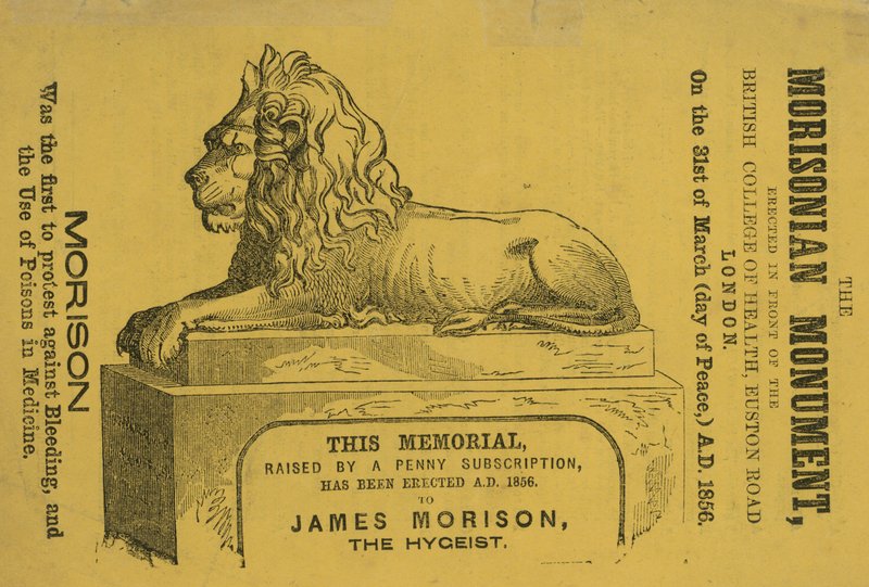 Památník postavený v roce 1856 Jamesi Morisonovi, Hygeistovi od English School
