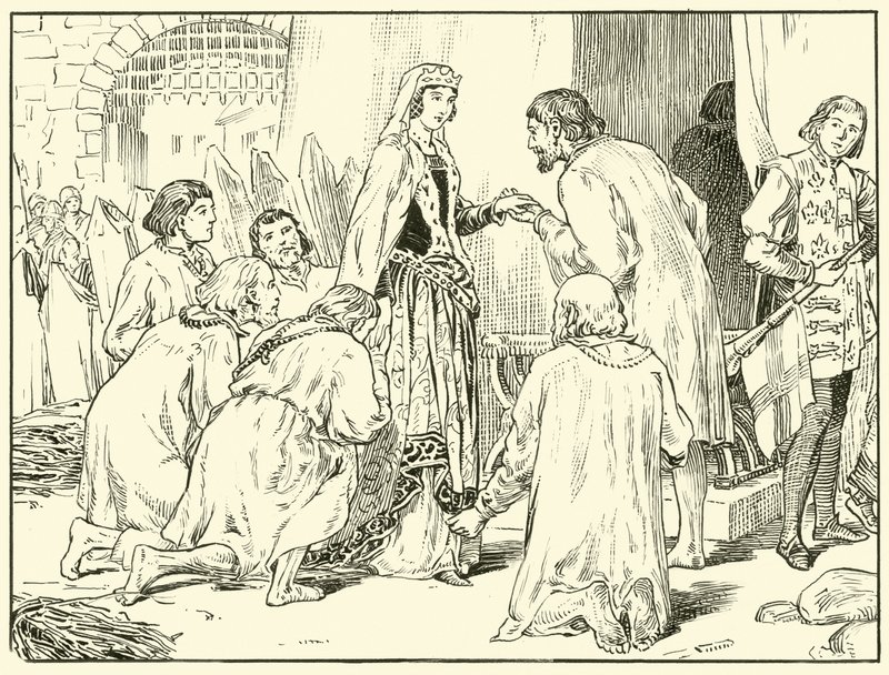Muži z Calais (inkoust na papíře) od English School
