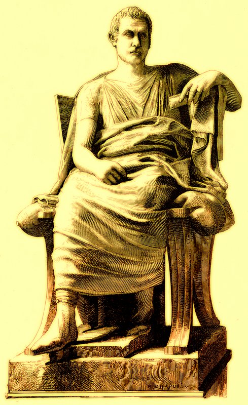 Menander, ilustrace z Historie Říma od Victora Duruye, publikoval 1884 (digitálně vylepšený obrázek) od English School