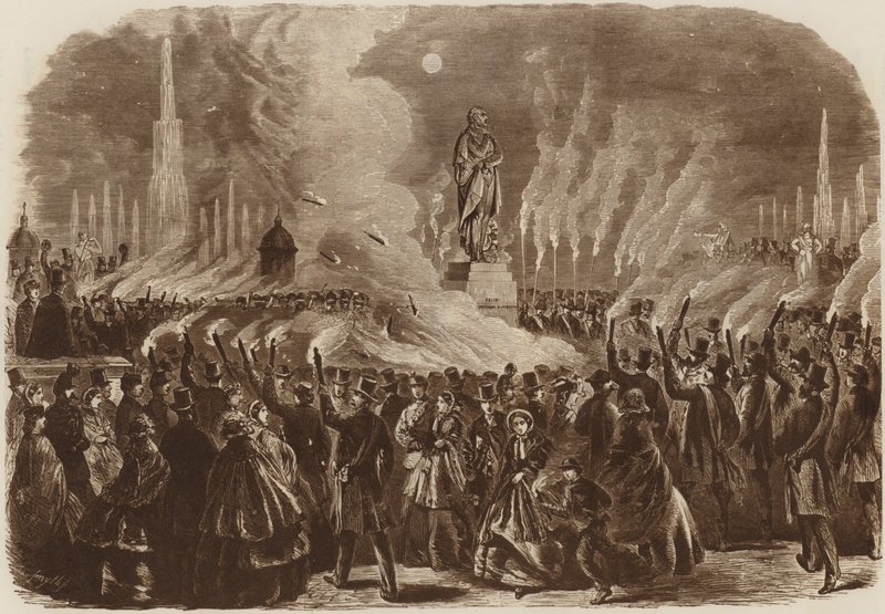 Mendelssohnův festival, pochodový průvod, 1860 od English School