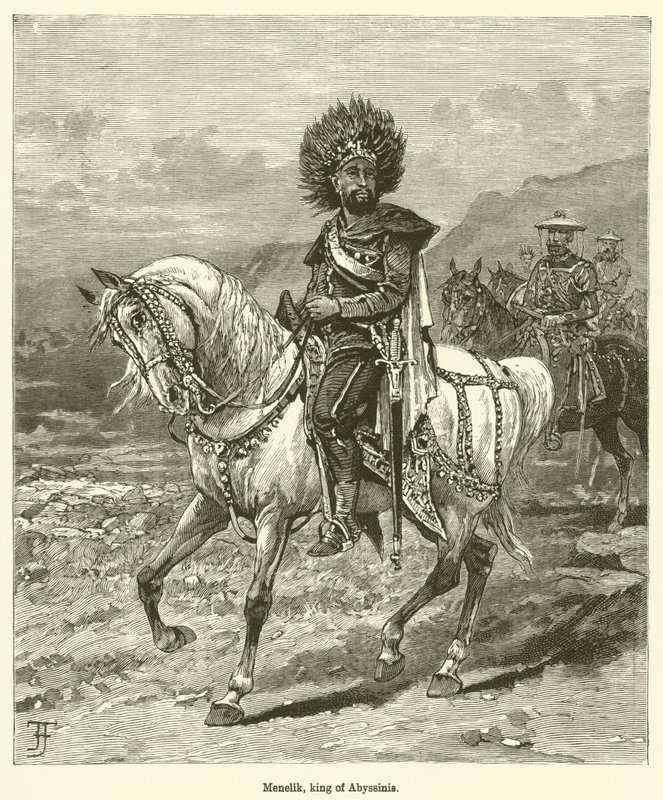 Menelik, král Habeše (rytina) od English School