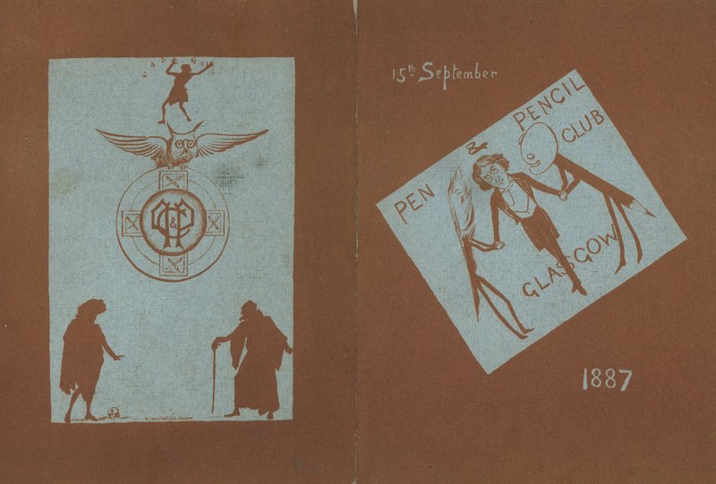 Menu pro banket na počest Henryho Irvinga, Pen and Pencil Club, Glasgow, 15. září 1887 od English School