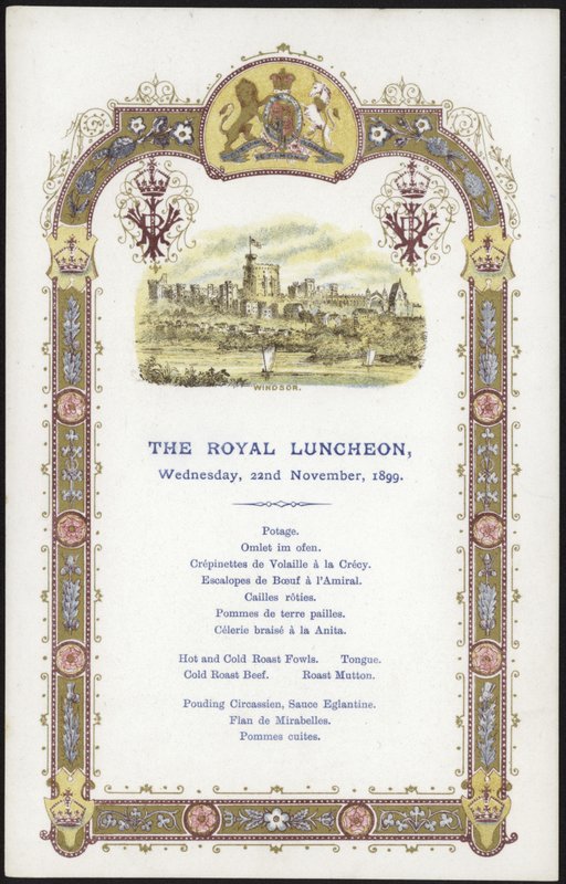 Menu pro Royal Luncheon od English School