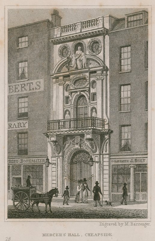 Mercers Hall, Cheapside, Londýn od English School