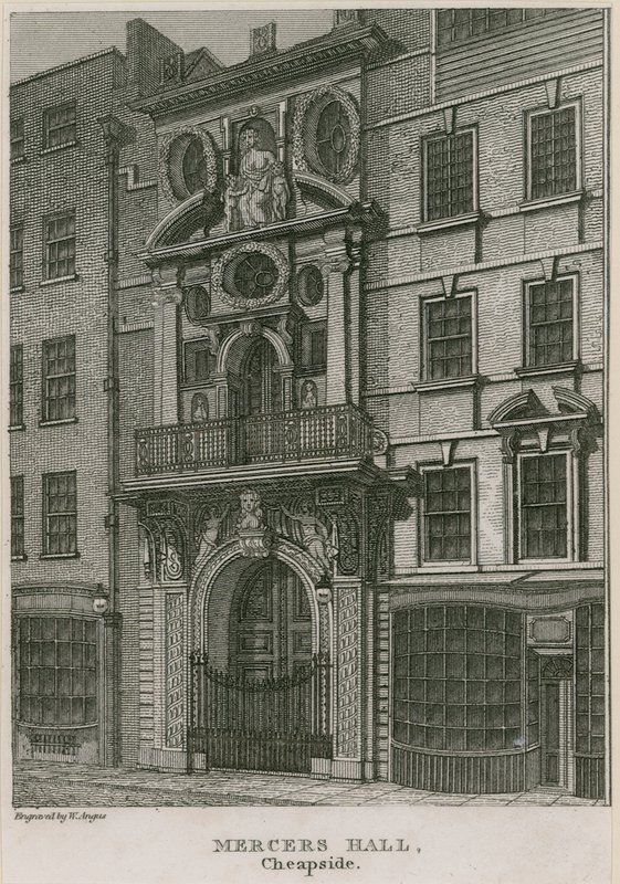 Mercers Hall, Cheapside, Londýn od English School