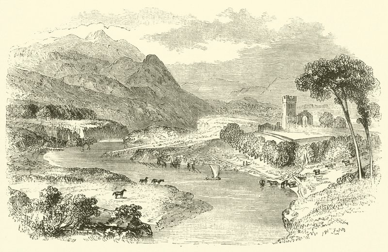 Merrick Abbey (rytina) od English School