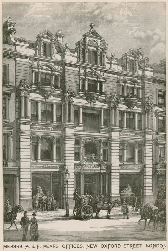 Kanceláře Messrs A & F Pears, New Oxford Street, Londýn od English School