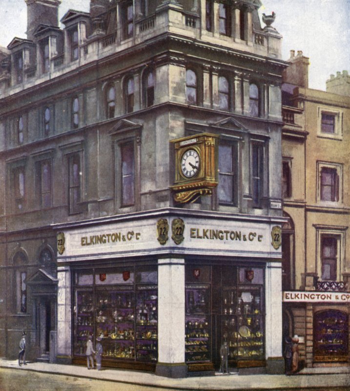 Pánové Elkington & Co, 22 Regent Street (barevné lito) od English School