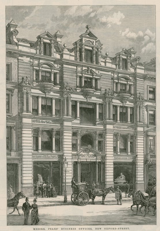 Obchodní kanceláře pánů Pears, New Oxford Street, Londýn od English School