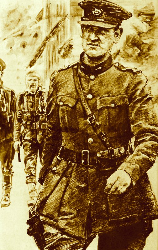Michael Collins, vůdce rebelů ve velikonočním povstání v Irsku, 1916 od English School