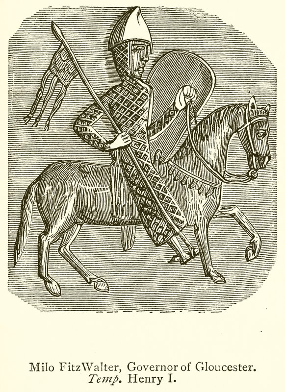 Milo FitzWalter, guvernér Gloucesteru. Temp. Jindřich I od English School
