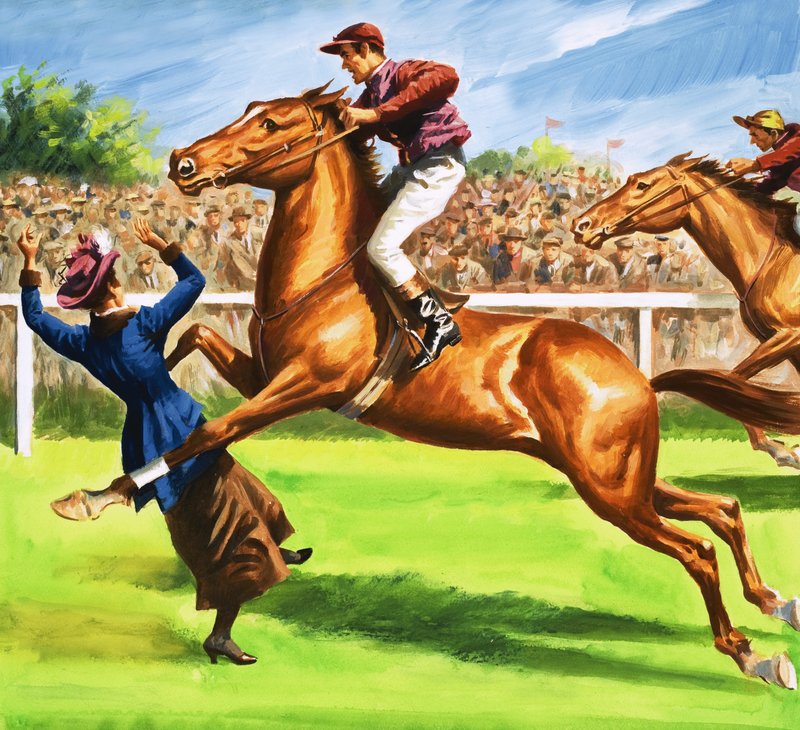 Slečna Emily Wilding Davisonová se zabila na Derby Day od English School