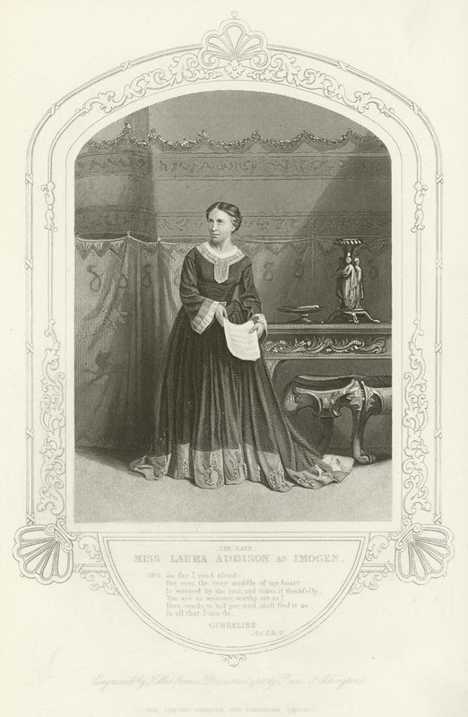 Slečna Laura Addison jako Imogen, Cymbeline, dějství I, scéna VII od English School