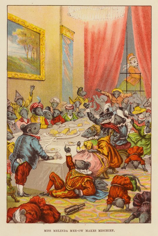 Slečna Melinda Mee-ow dělá Mischief (barevné lito) od English School