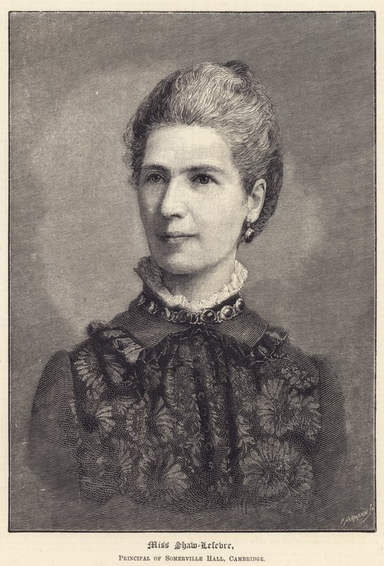 Slečna Shaw-Lefevre, ředitelka Somerville Hall, Cambridge (rytina) od English School