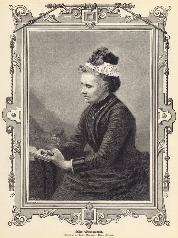 Slečna Wordsworthová, ředitelka Lady Margaret Hall, Oxford (rytina) od English School
