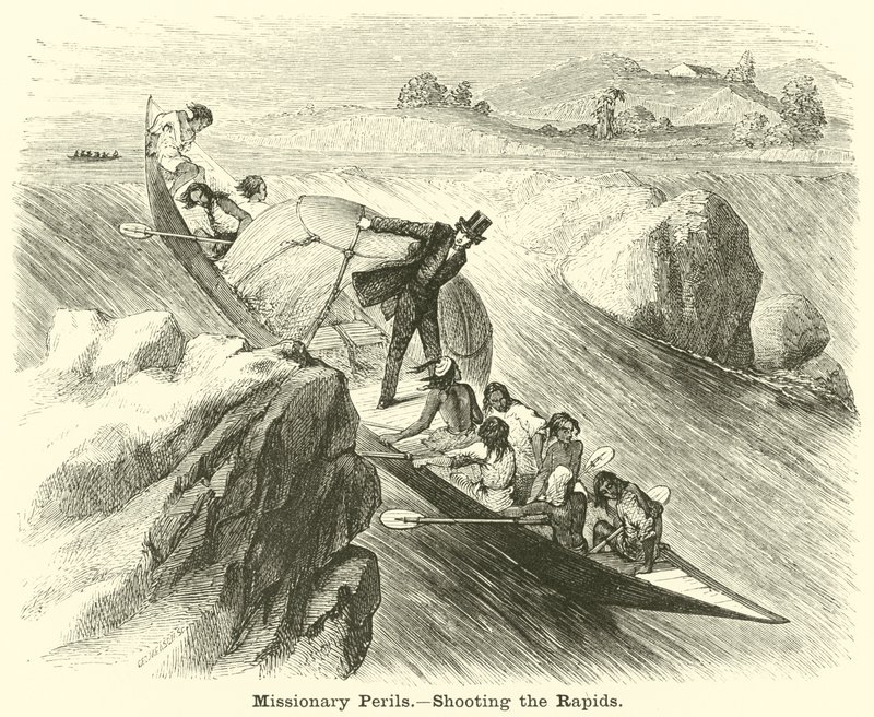 Misionářské nebezpečí, střelba do peřejí od English School