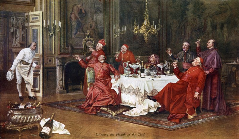 Moet et Chandon, pití zdraví šéfkuchaře (Color Litho) od English School