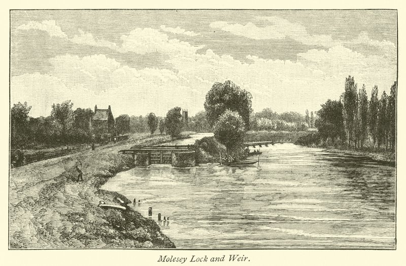 Molesey Lock and Weir od English School