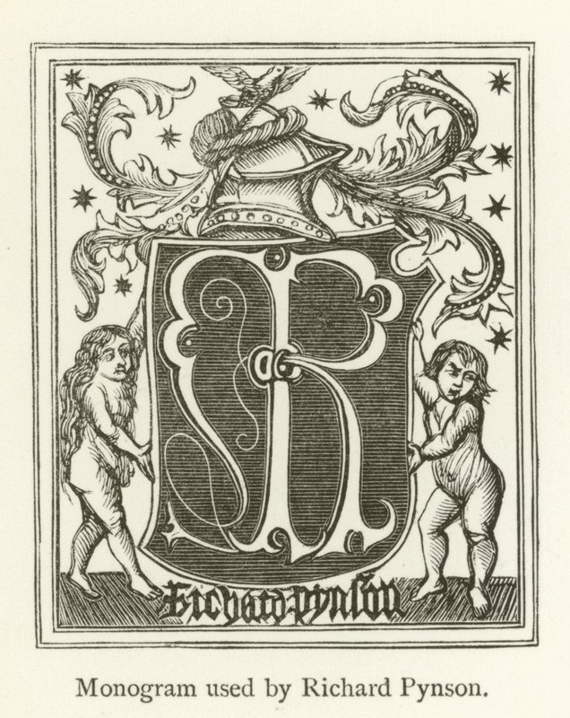 Monogram použitý Richardem Pynsonem od English School
