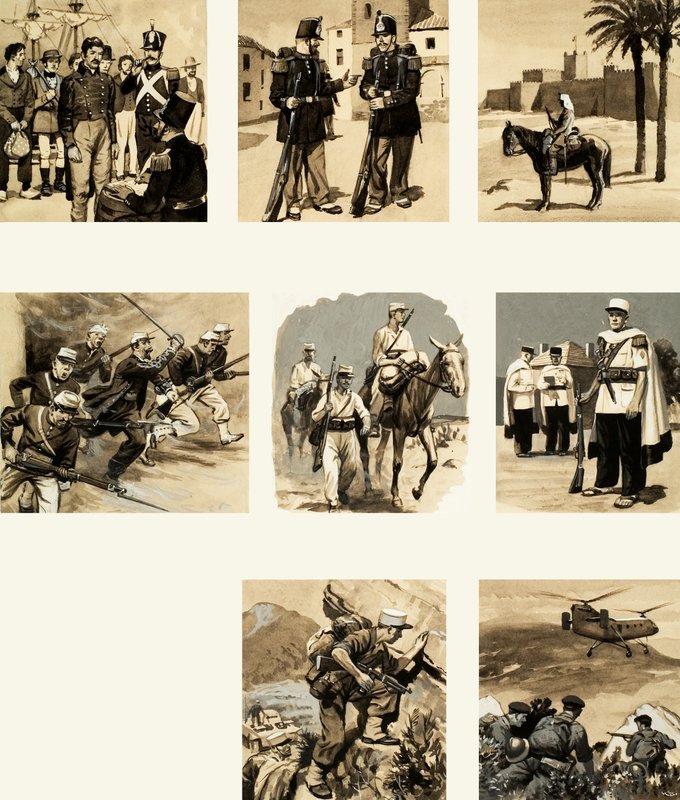 Sestřih obrázků vztahujících se k cizinecké legii od English School