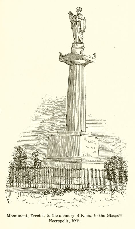 Památník, postavený na památku Knoxe, v Glasgow Necropolis, 1825 od English School