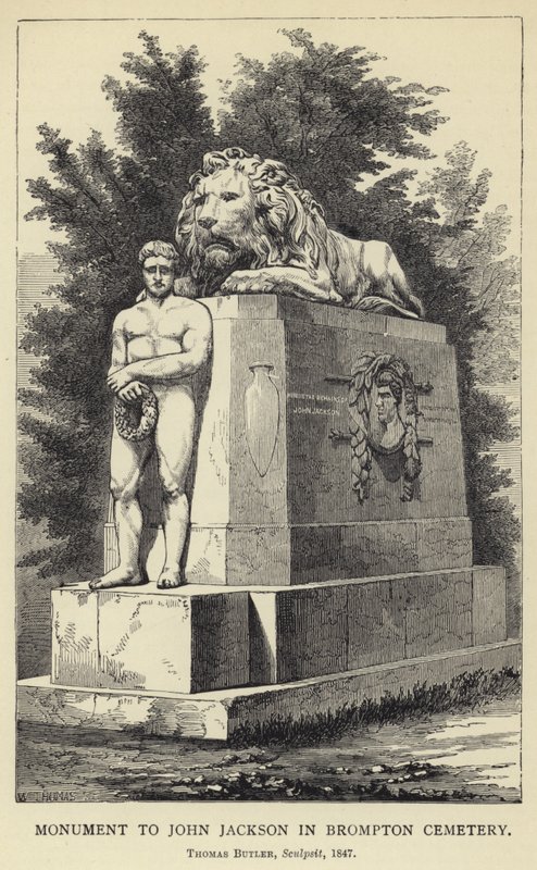 Památník Johna Jacksona na hřbitově Brompton, Thomas Butler, Sculpsit, 1847 od English School