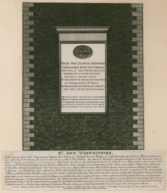 Památník Theodora, krále Korsiky od English School
