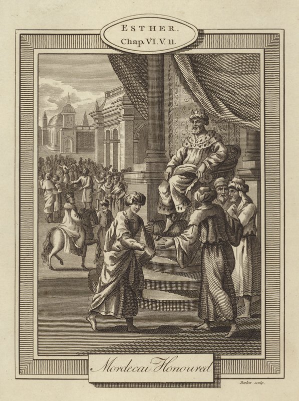 Mordecai Honored, Esther, kapitola VI, verš 11 (rytina) od English School